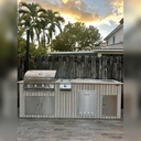As installed by Perello Patio · Outdoorkitchen 9 ft · Atlantic White · Bull 30" Outlaw LP