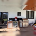As installed by Perello Patio · Outdoorkitchen 9 ft · Cinnamon Walnut · Bull 30" Outlaw LP