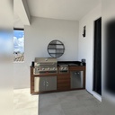 As installed by Perello Patio · Outdoorkitchen 6 ft · Cinnamon Walnut · Bull 30" Outlaw LP