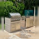 As installed by Perello Patio · Outdoorkitchen 8 ft · Barnboard Grey · Bull 30" Outlaw LP