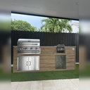 As installed by Perello Patio · Outdoorkitchen 7 ft · Cinnamon Walnut · Bull 30" Outlaw LP