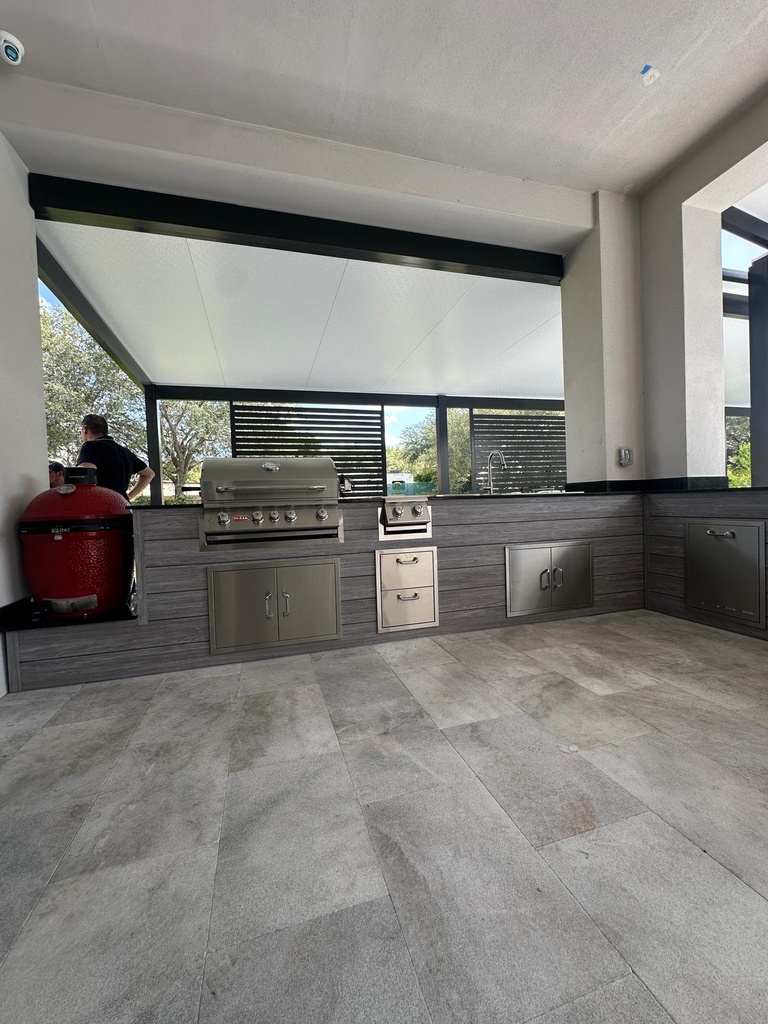 Perello Patio 14 ft Outdoor Kitchen · Bull Angus 30" · Weather Pro - full view