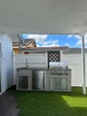 Outdoorkitchen 8 ft · Beachwood Grey · Bull 30" Outlaw LP - full view
