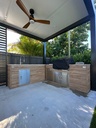 Outdoorkitchen 15 ft · Beachwood Grey · Bull 30" Outlaw LP · L-Shape - full view