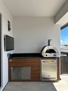 Outdoorkitchen 6 ft · Barrel Oak · Bull Dual Fuel Countertop Pizza Oven LP - full view