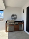 Outdoorkitchen 7 ft · Barrel Oak · Bull 30" Outlaw LP - full view