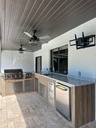 Outdoorkitchen 18 ft · Beachwood Grey · Bull 30" Griddle Commercial LP · L-Shape - full view