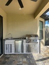 Perello Patio 8 ft Outdoor Kitchen · Bull Outlaw 30" · Weather Pro - full view