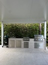 Outdoorkitchen 12 ft · Beachwood Grey · Bull 30" Outlaw LP - full view