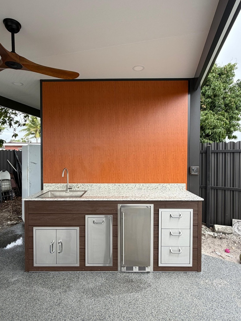 Perello Patio 6 ft Outdoor Kitchen · Sink & Storage · Weather Pro - full view