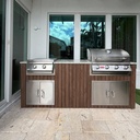 As installed by Perello Patio · Outdoorkitchen 7 ft · Dark Brown · Bull 30" Outlaw LP