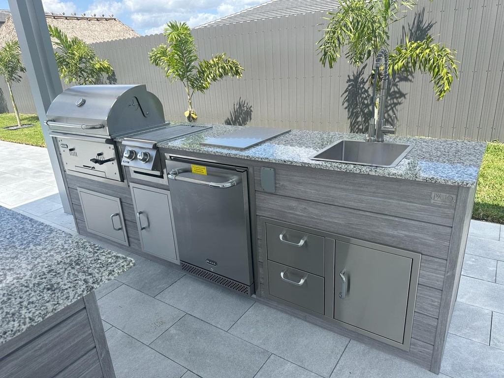 Perello Patio 10 ft Outdoor Kitchen · Bull Bison Charcoal · Weather Pro - full view