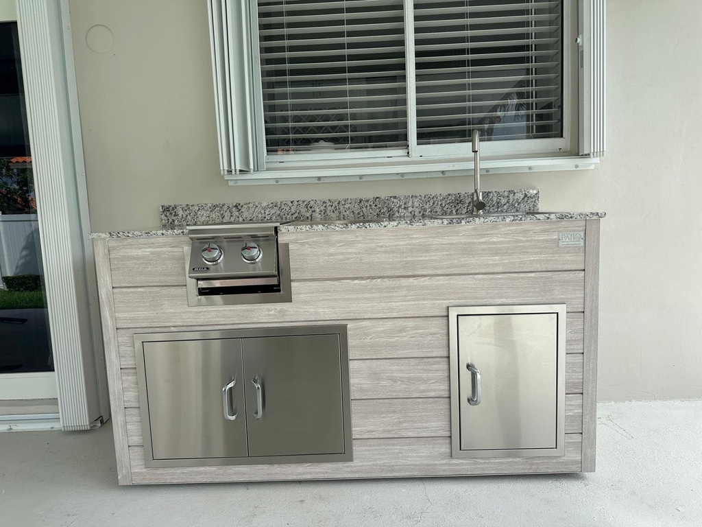 Perello Patio 6 ft Outdoor Kitchen · Sink & Storage · Weather Pro - full view