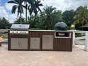 Perello Patio 10 ft Outdoor Kitchen · Big Green Egg MiniMax · WPC - full view
