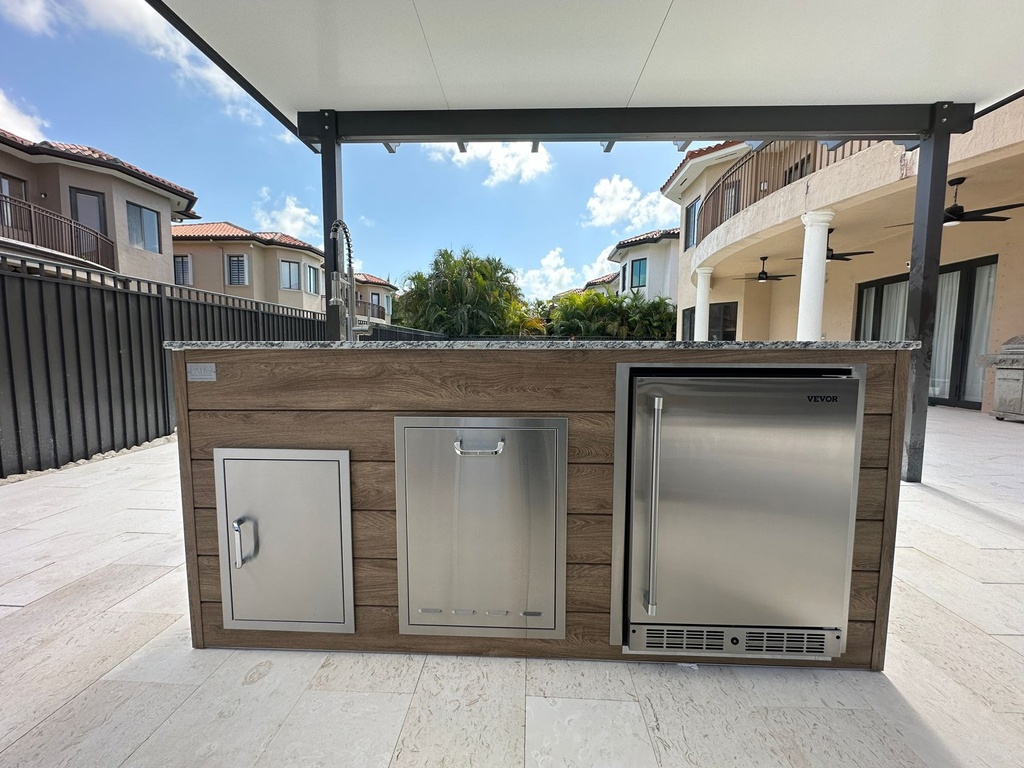 Perello Patio 7 ft Outdoor Kitchen · Sink & Storage · Weather Pro - full view