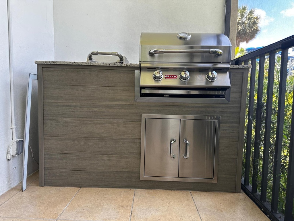 Perello Patio 4 ft Outdoor Kitchen · Bull Steer 25" · WPC - full view