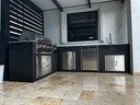 Perello Patio 15 ft L-Shape Outdoor Kitchen · Bull Outlaw 30" · Weather Pro - full view