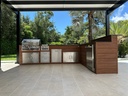 Perello Patio 15 ft L-Shape Outdoor Kitchen · Bull Outlaw 30" · Weather Pro - full view
