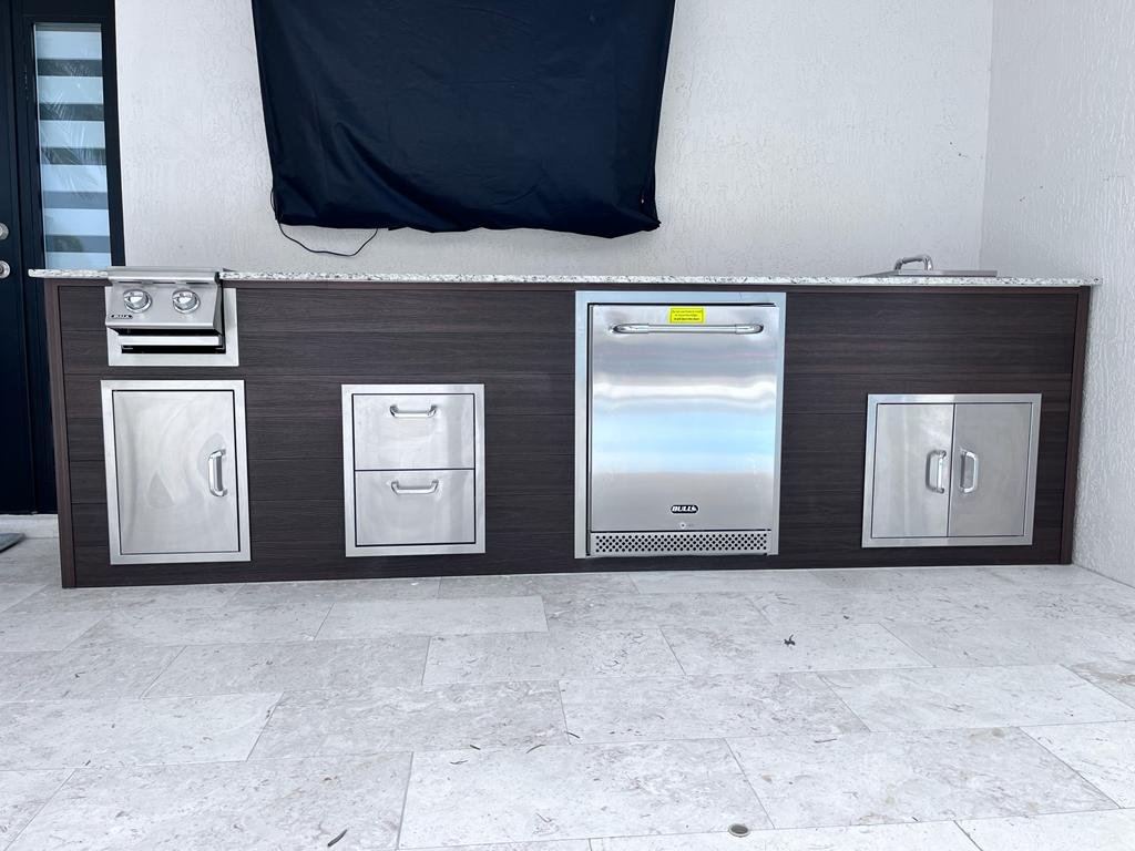 Perello Patio 10 ft Outdoor Kitchen · Sink & Storage · WPC - full view