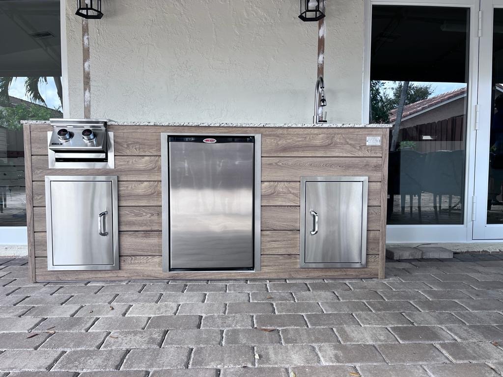 Perello Patio 7 ft Outdoor Kitchen · Sink & Storage · Weather Pro - full view