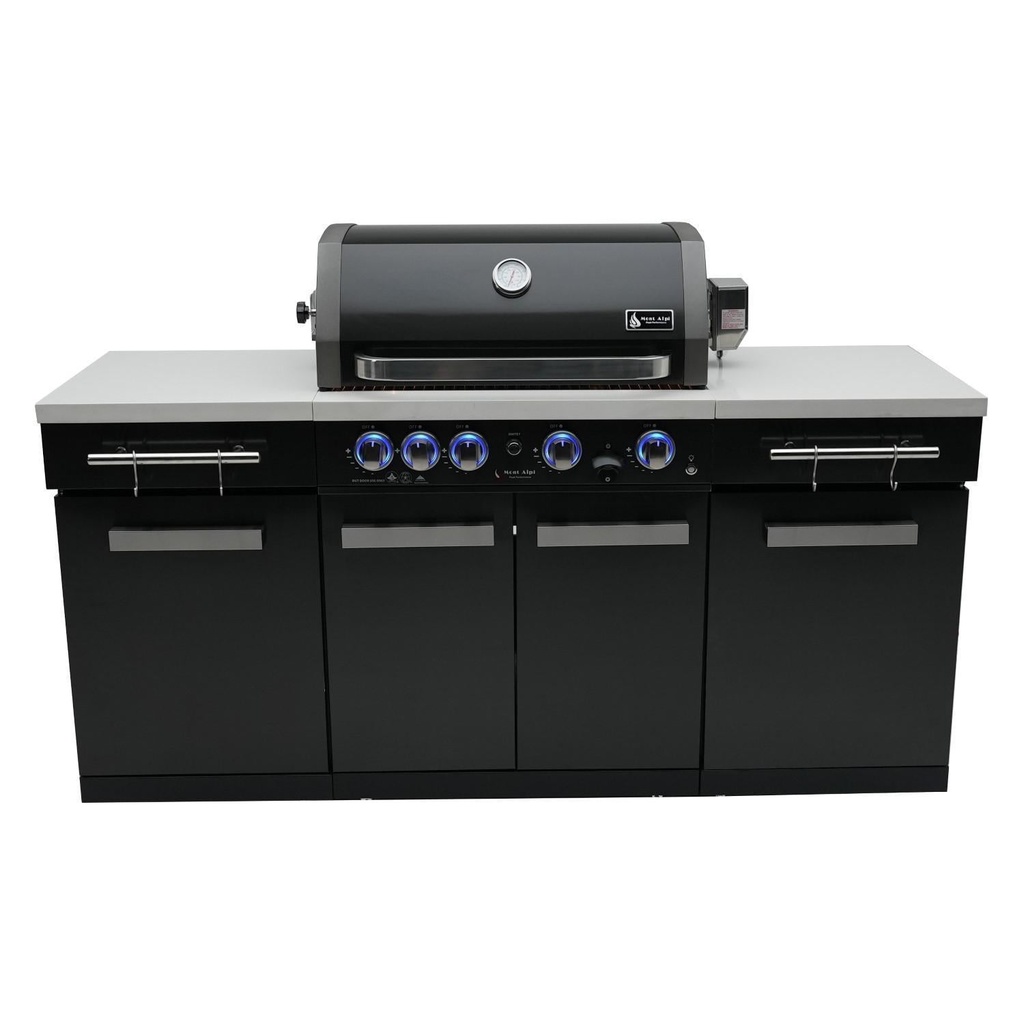 [MA-957] Mont Alpi Compact Series 6 Ft Propane Outdoor Kitchen Island in Black Stainless Steel