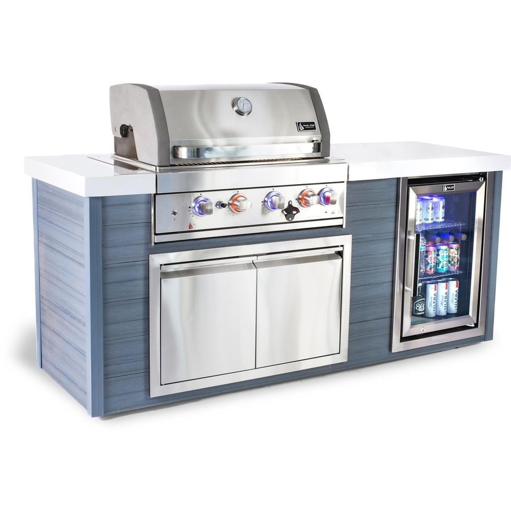 [MA400-AW] Mont Alpi Artwood Series 6.5 Ft Propane Outdoor Kitchen Island w/ 4-Burner Grill
