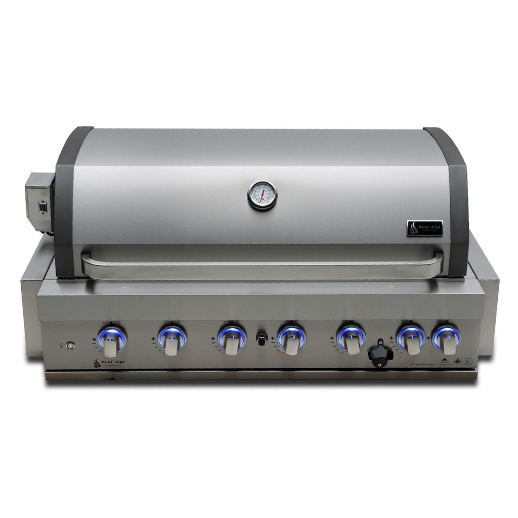 Mont Alpi 805 44-in 6 Burner Built-In Propane Grill w/ Rotisserie