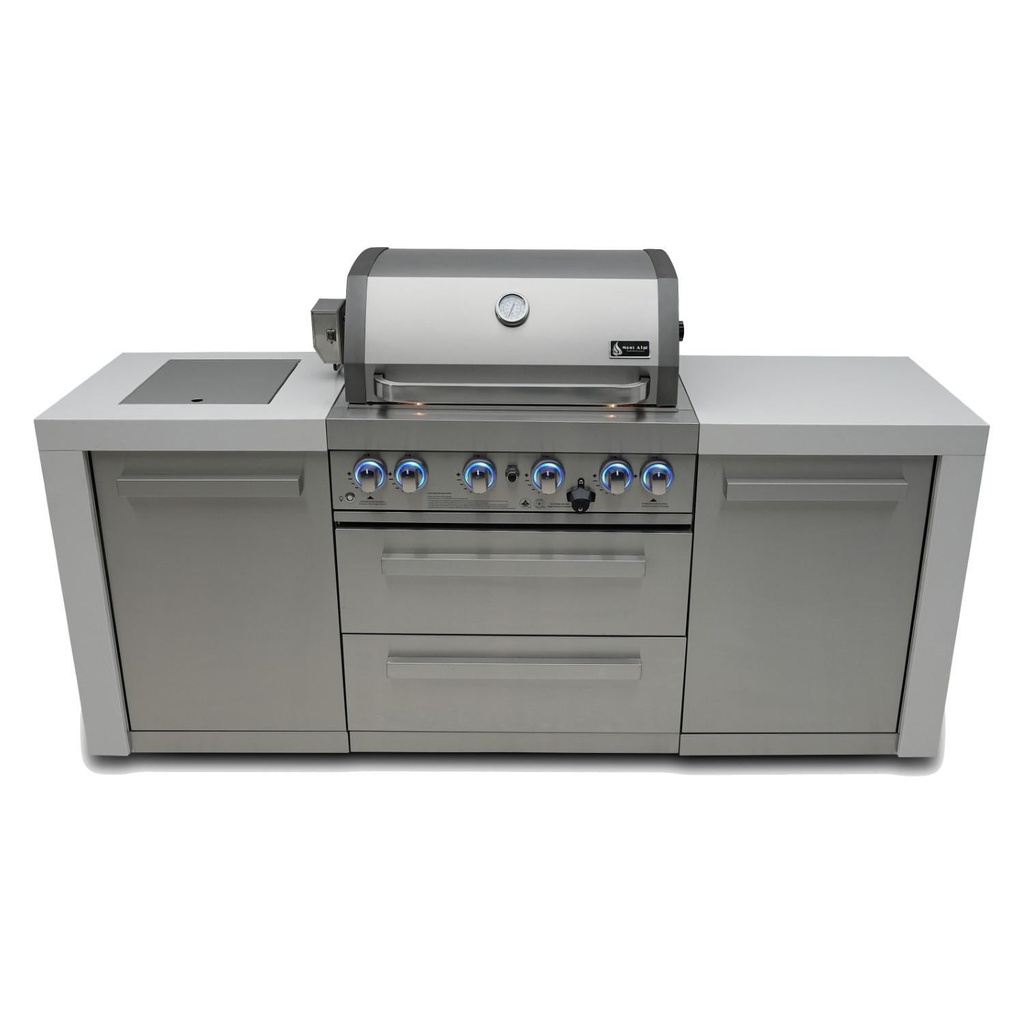 [MAi400-D] Mont Alpi Deluxe Series 7 Ft Propane Outdoor Kitchen Island w/ Side Burner