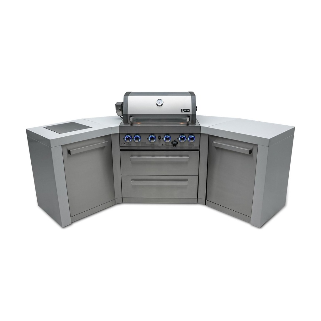 [MAi400-D45] Mont Alpi Deluxe Series 7.5 Ft U-Shaped Propane Outdoor Kitchen Island w/ Side Burner