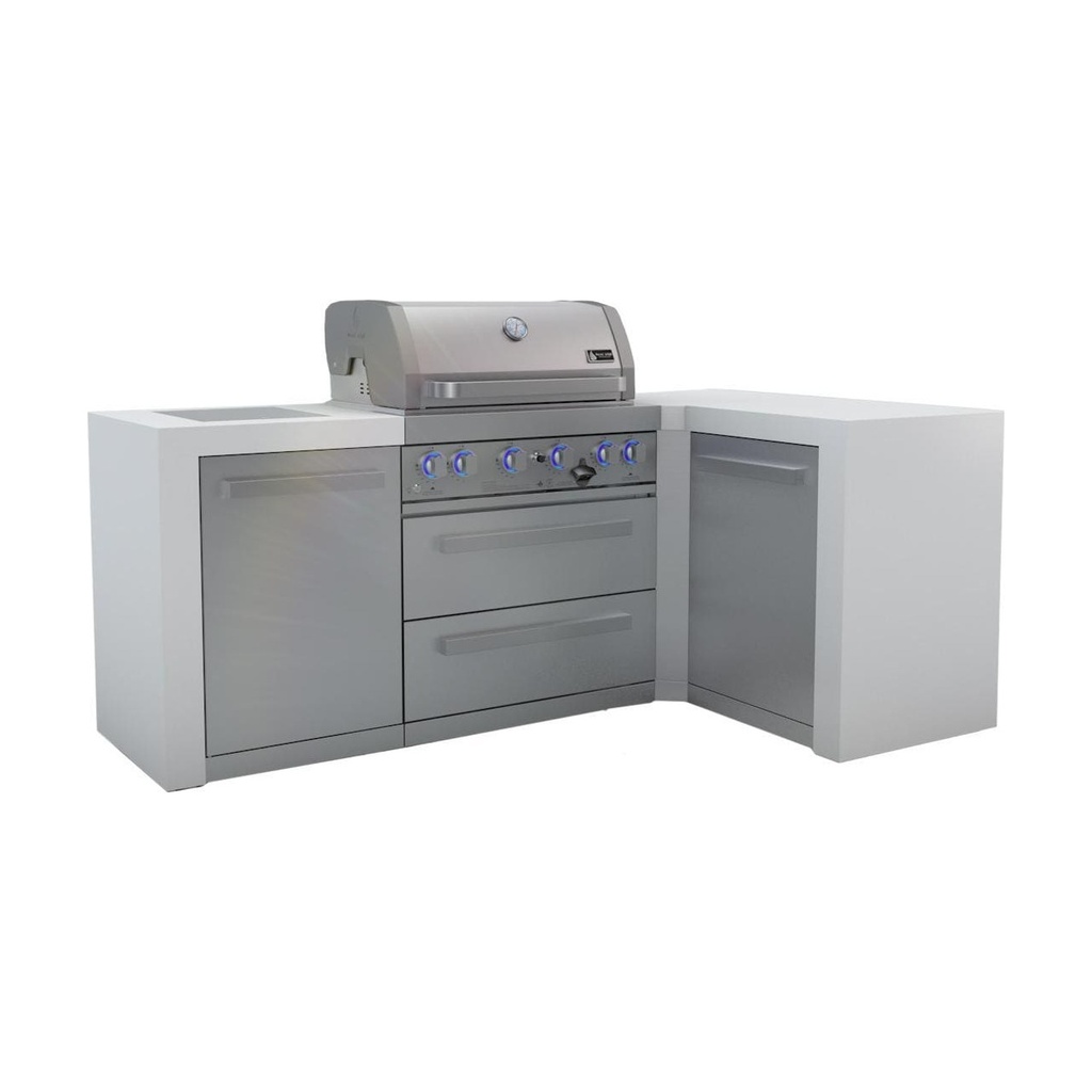 [MAi400-D90C] Mont Alpi Deluxe Series 7.5 Ft L-Shaped Propane Outdoor Kitchen Island w/ Side Burner