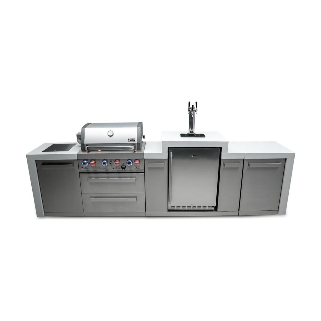 [MAi400-DKEG] Mont Alpi Deluxe Series 11 Ft Propane Outdoor Kitchen Island w/ Side Burner & Kegerator
