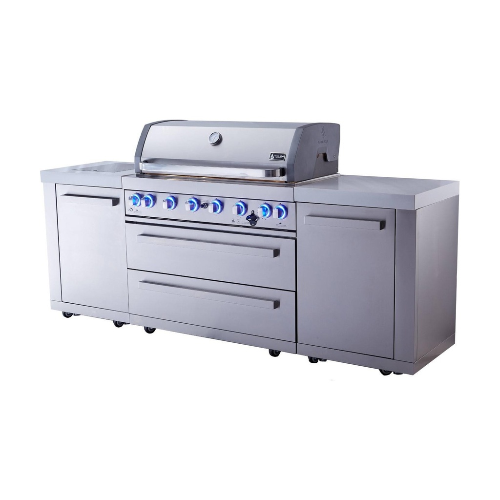 [MAi805] Mont Alpi Original Series 8 Ft Propane Outdoor Kitchen Island w/ Side Burner