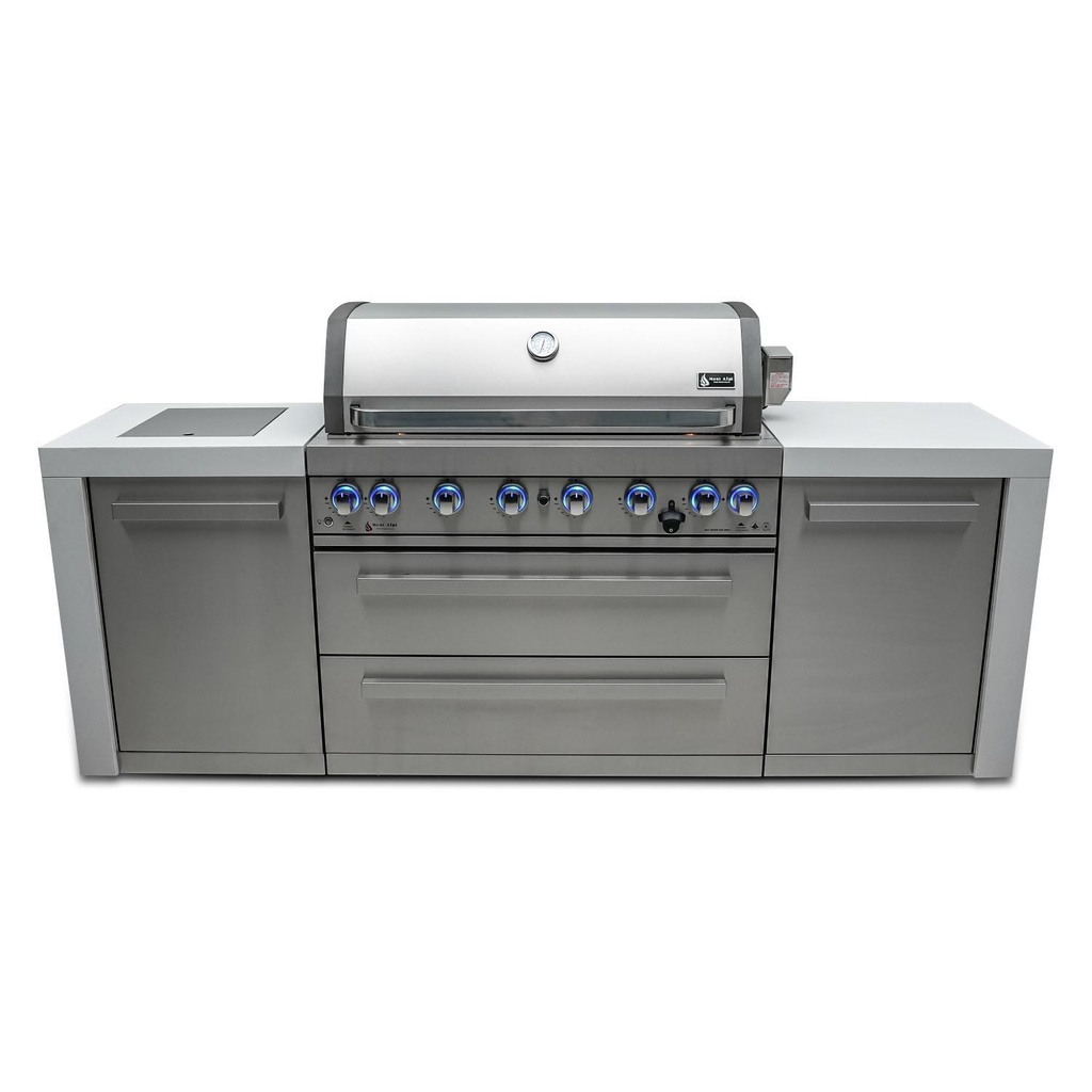 Mont Alpi Deluxe Series 8 Ft Propane Outdoor Kitchen Island w/ Side Burner