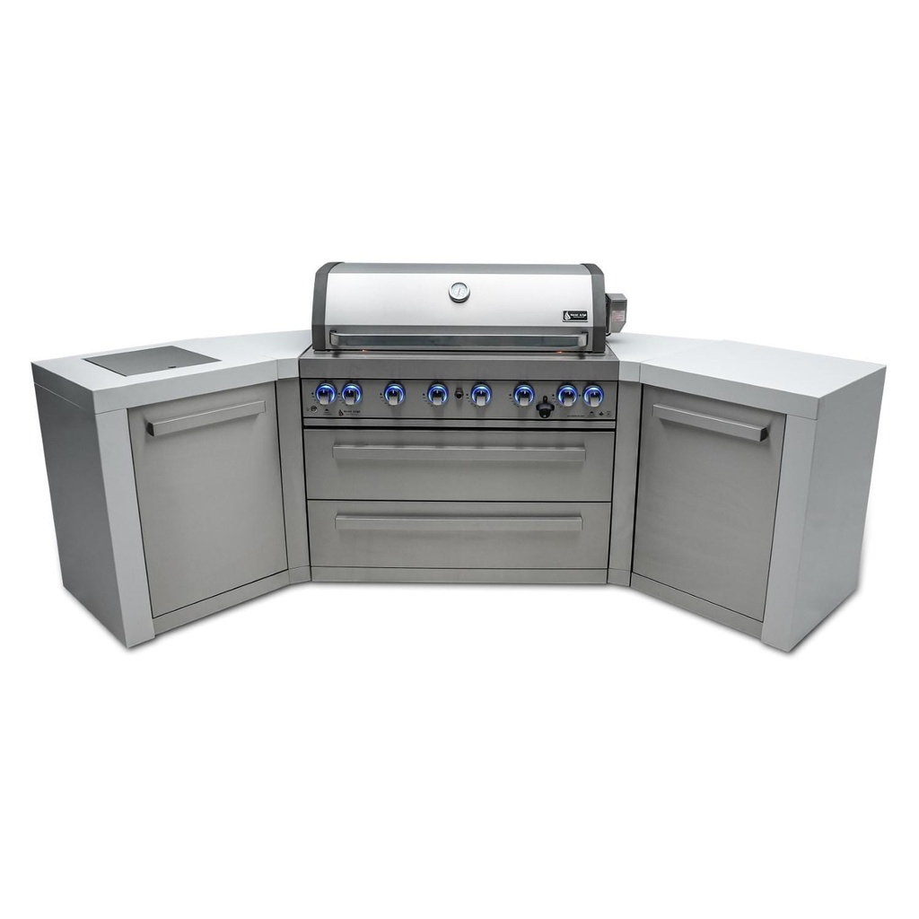 [MAi805-D45] Mont Alpi Deluxe Series 8 Ft U-Shaped Propane Outdoor Kitchen Island w/ Side Burner