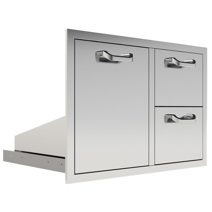 [DDC-TR-R] PCM 32-Inch Double Drawer & Roll-Out Trash/Propane Bin Combo