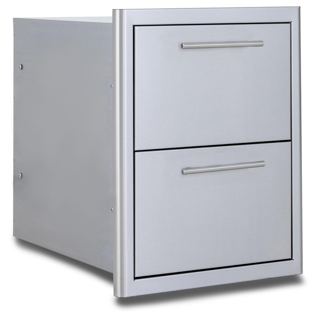 Blaze 16-Inch Stainless Steel Easy Close Double Access Drawer w/ LED Lighting
