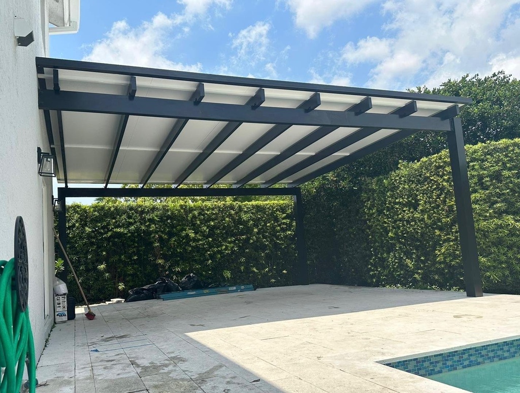 [PP-SP-20X14-AB] Square Pergola 20' x 14' · Attached · Bronze
