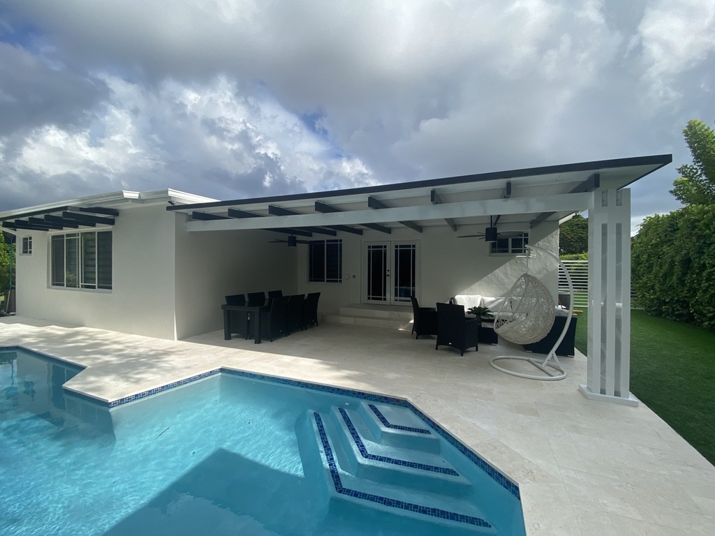 [PP-SP-24X12-AW] Square Pergola 24' x 12' · Attached · White