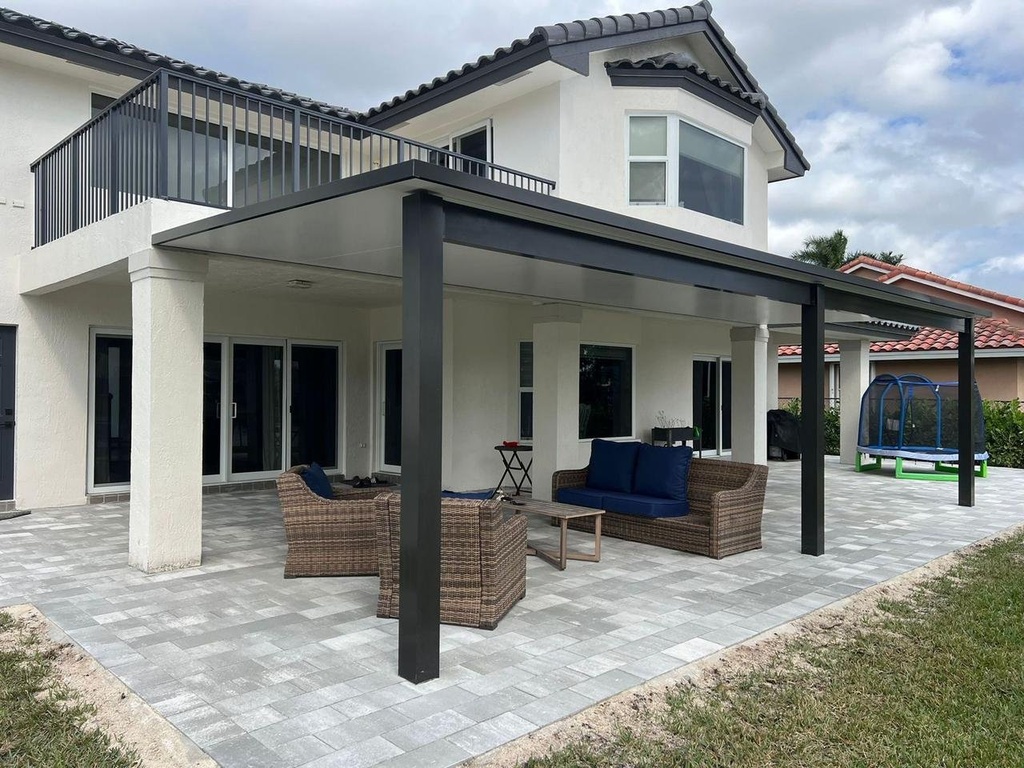 [PP-ST-36X12-AB] Square Terrace 36' x 12' · Attached · Bronze