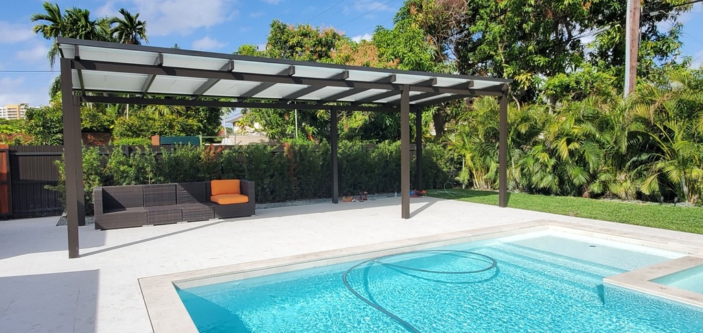 Square Plus Pergola 30' x 12' · Freestanding · Bronze