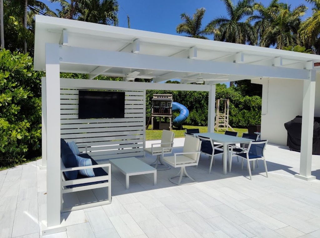 [PP-SP-16X14-FW] Square Pergola 16' x 14' · Freestanding · White