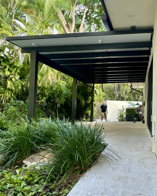Square Pergola 24' x 12' · Attached · Bronze