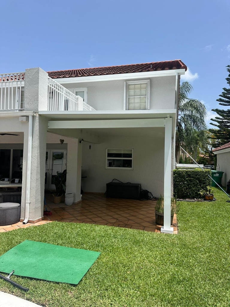 [PP-ST-12X12-AW] Square Terrace 12' x 12' · Attached · White