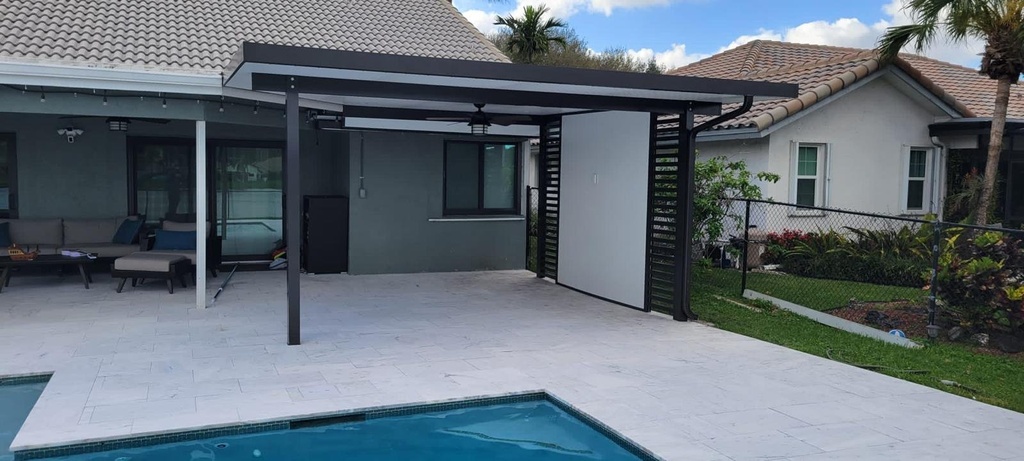 [PP-ST-16X12-AB] Square Terrace 16' x 12' · Attached · Bronze