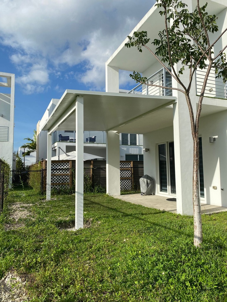 [PP-ST-18X10-AW] Square Terrace 18' x 10' · Attached · White