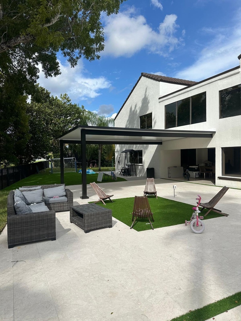 [PP-ST-20X12-AB] Square Terrace 20' x 12' · Attached · Bronze