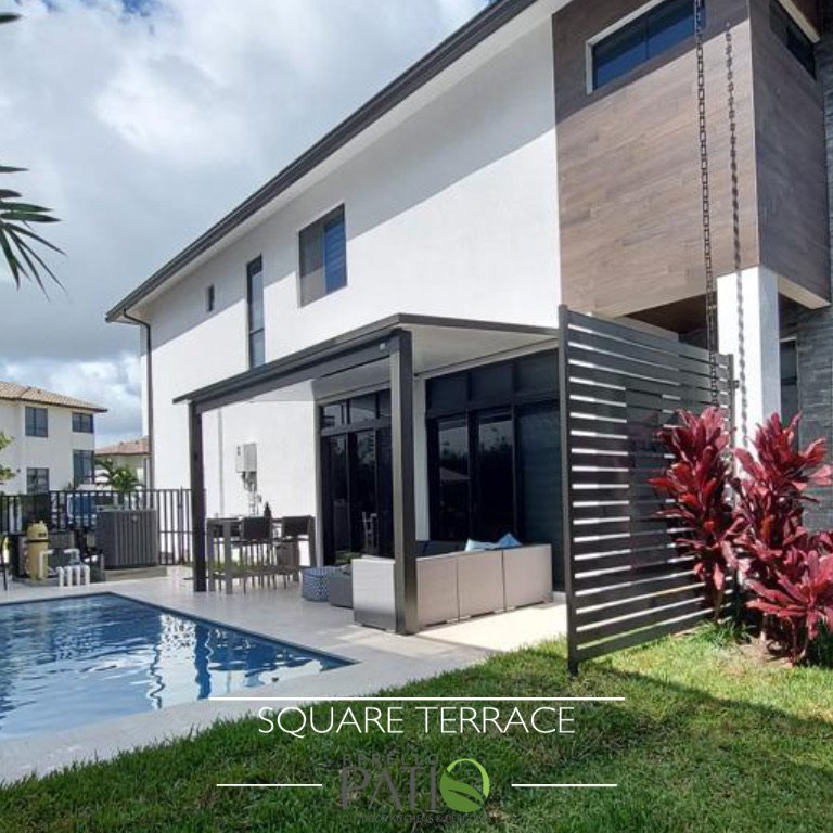 [PP-ST-20X8-AB] Square Terrace 20' x 8' · Attached · Bronze