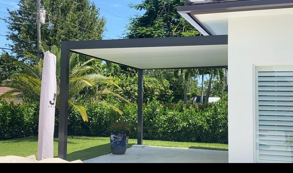 [PP-ST-24X14-AB] Square Terrace 24' x 14' · Attached · Bronze