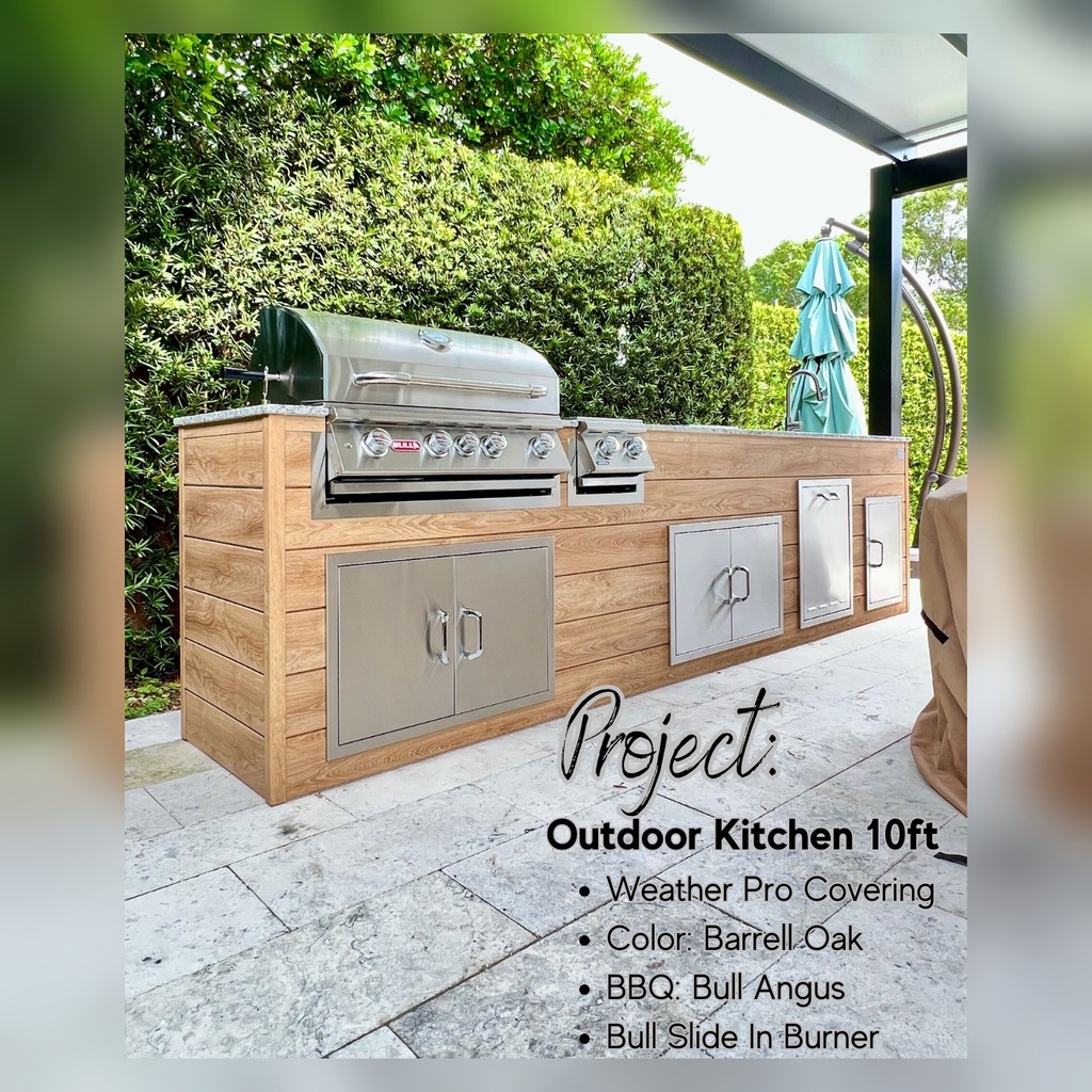 [OK-10-SO-01] Outdoorkitchen 10 ft · Sunbleach Oak · Bull 30" Angus LP