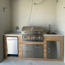 Outdoorkitchen 8 ft · Sunbleach Oak · Bull 30" Outlaw LP